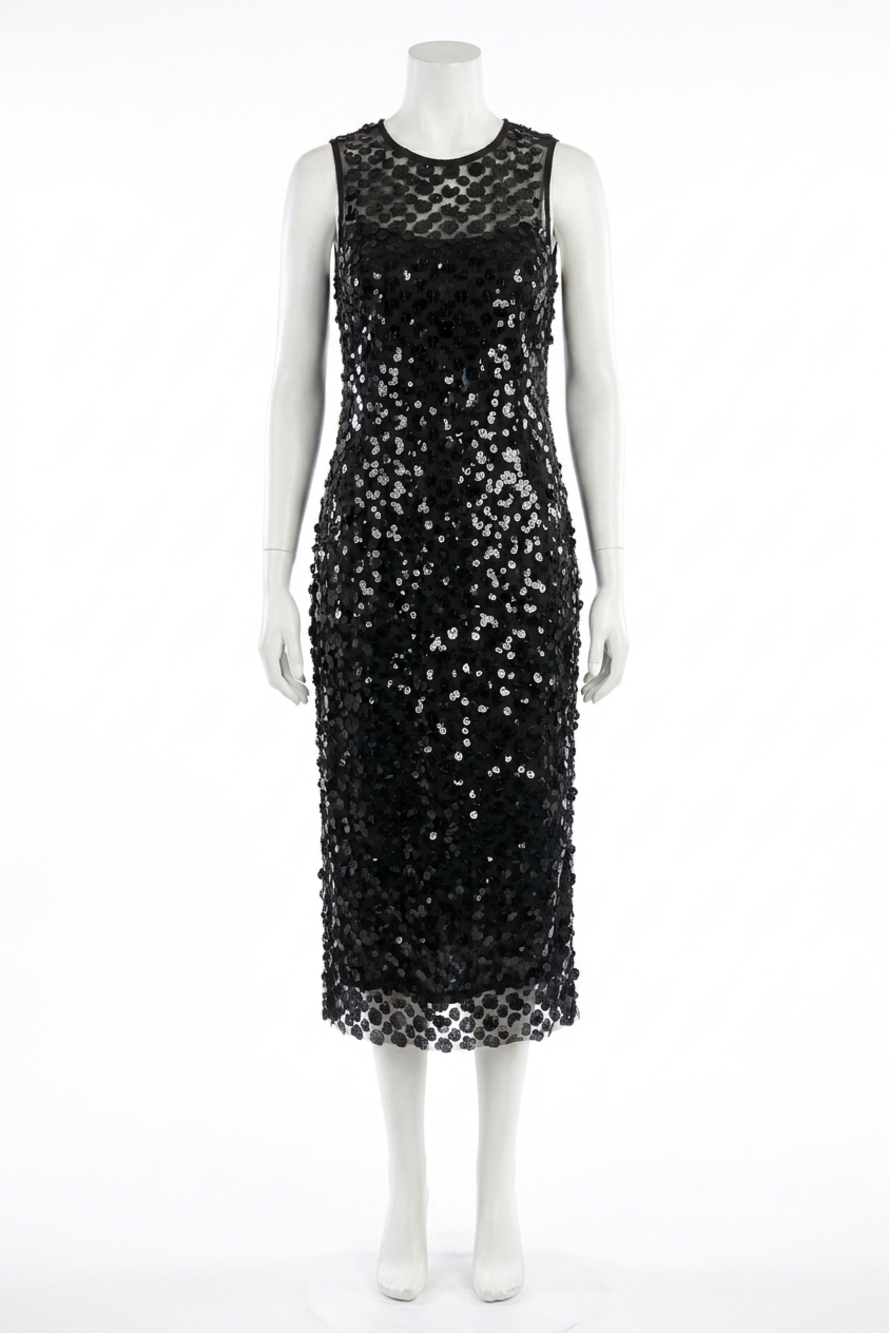 NEW MABLE athena midi dress in black